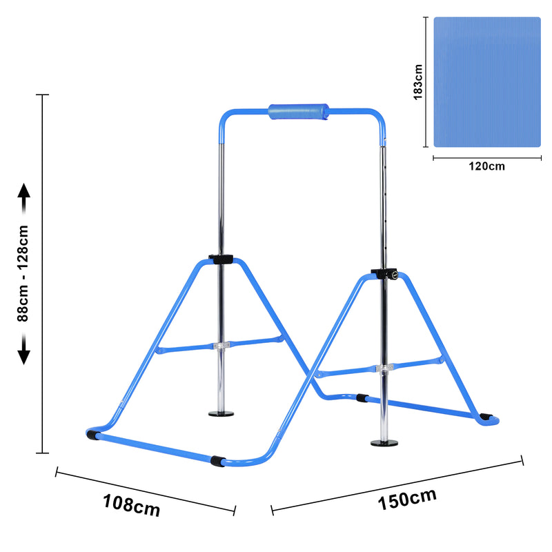 Advwin Kids Gymnastics Bar with Swing & Mat & Rings