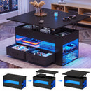 Advwin 4-in-1 Lift Top Coffee Table w/ LED Lights & Storage