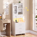 Advwin 125cm Tall Bedside Table with Charging Station