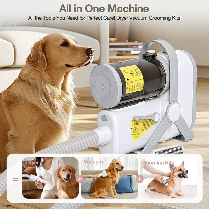 Advwin 3-in-1 Pet Grooming Vacuum Kit with Dryer & Clipper