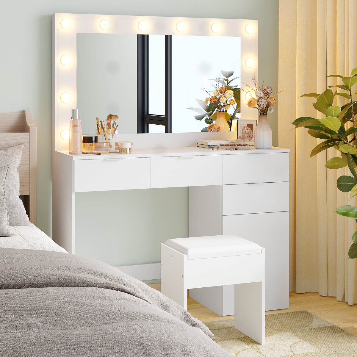 cream dressing table stool Amazon.com: VITIWEDTY Modern Cream Vanity Set, French Makeup Table with 1 Drawer and LED Cloud Mirror, Visible Glass Desk, Bedroom Dressing Table for Home Office (Cream 90cm/35.4in) : Home & Kitchen
