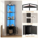 Advwin 4-Tier Corner Cabinet with LED Light 160cm (Pre-Order)
