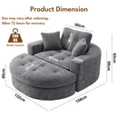 Advwin Oversized Round Chaise Lounge Sofa with Ottoman