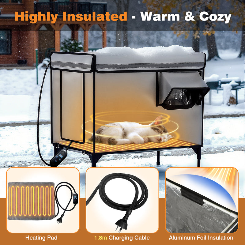 Advwin Heated Cat House for Outside Winter