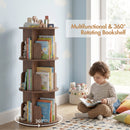 Advwin 3-Tier 360° Rotating Bookshelf Brown