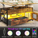 Advwin 4-in-1 LED Lift Top Coffee Table
