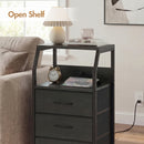 Advwin Bedside Table with 4 Drawers and Charging Station