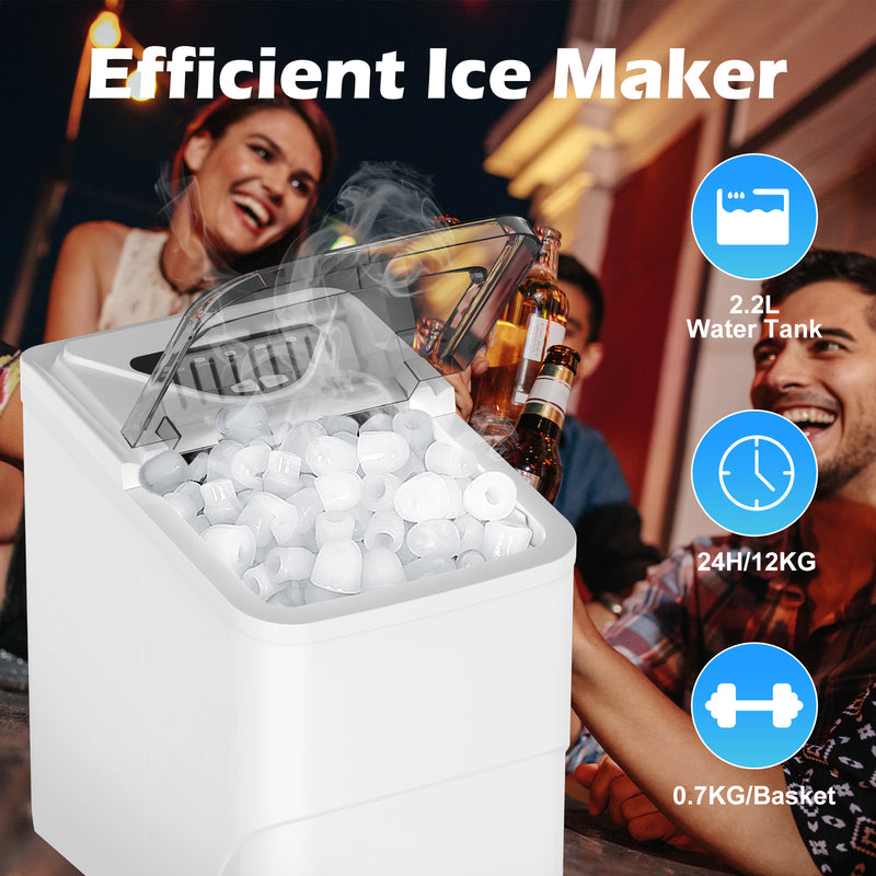 Advwin 12KG Countertop Ice Maker Self-Cleaning Ice Machine