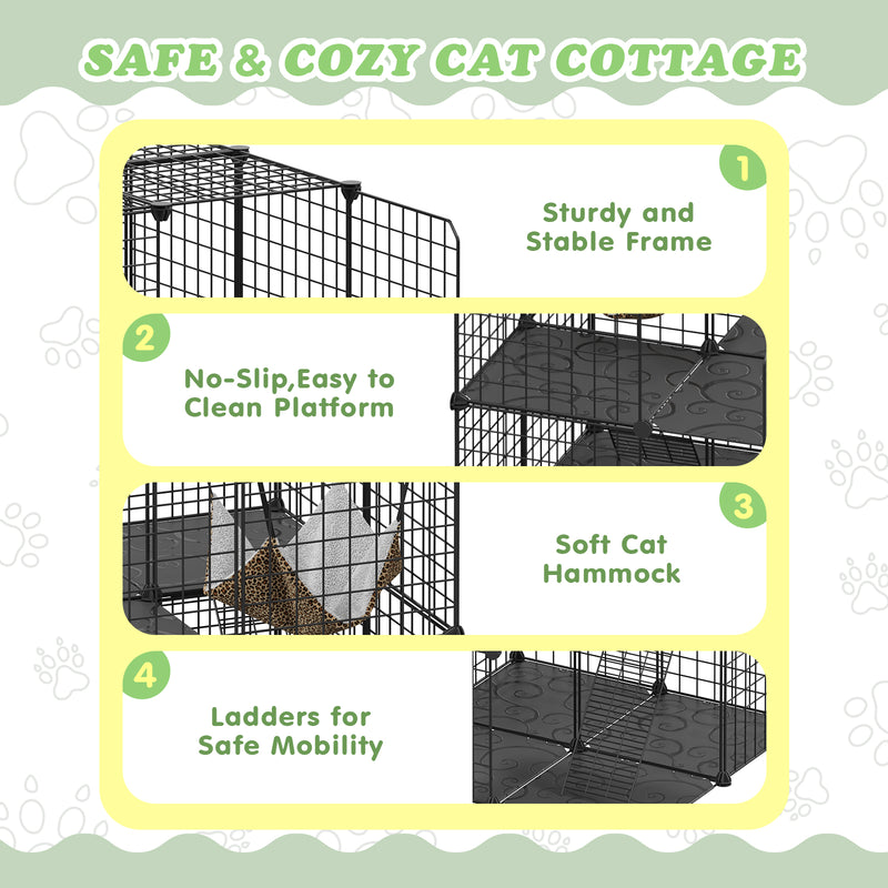 Advwin 3-Tier Cat Cage Indoor Cat Enclosures