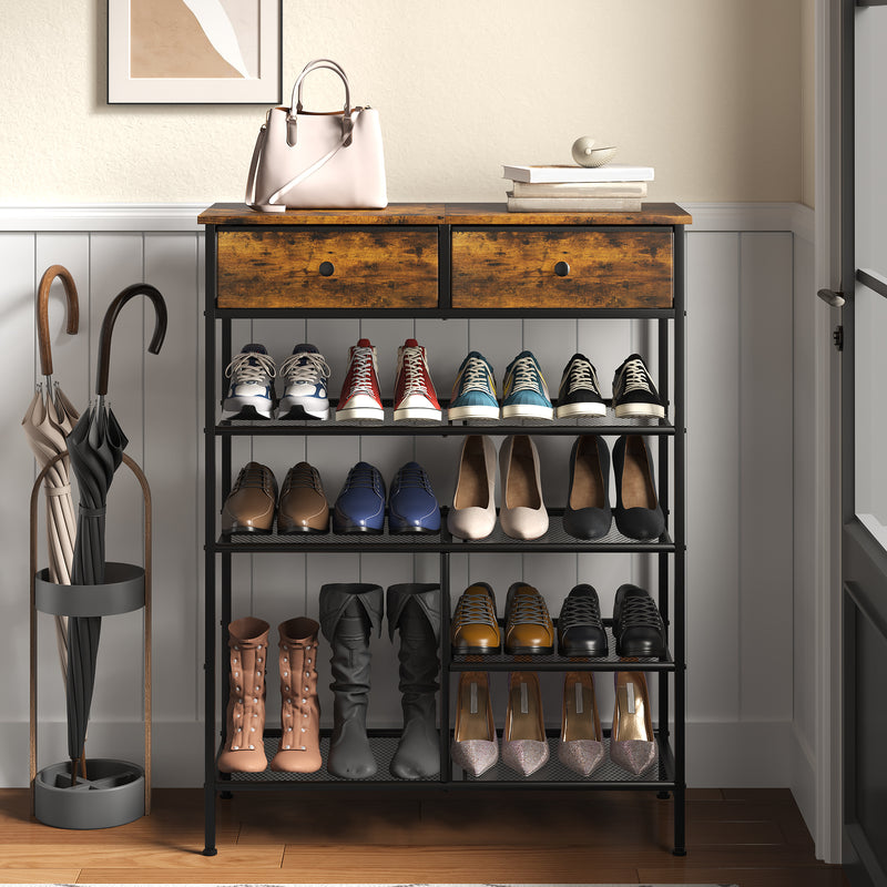 Advwin Shoe Rack Shoe Storage Organizer with 2 Drawers