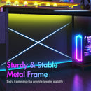Advwin L Shaped Gaming Desk with LED Lights