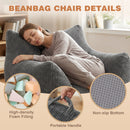 Advwin 83*90cm Corduroy Bean Bag Chair with Backrest