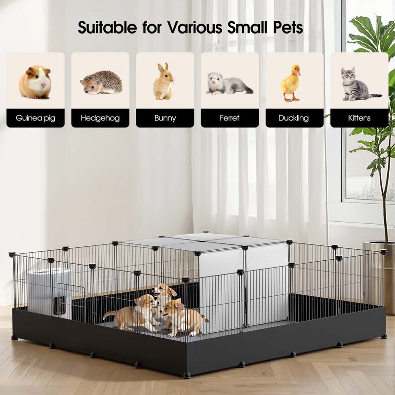 Advwin Small Animal Playpen with Doors & Waterproof Mat