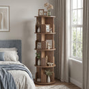 Advwin 4-Tier 360° Rotating Bookshelf Brown