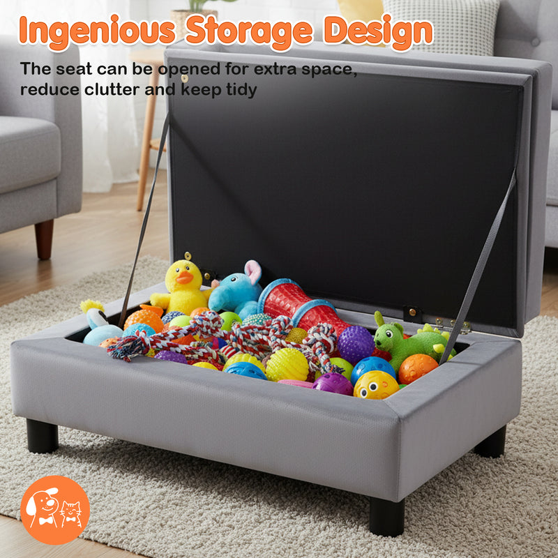 Advwin Small Dog Sofa with Storage & Removable Cushion