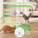 Advwin 3-in-1 Interactive Cat Toy w/ Butterfly & Feather Wand