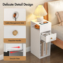 Advwin Narrow Sofa End Table with Drawer 25cm