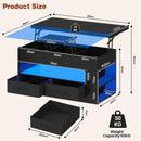 Advwin 4-in-1 Lift Top Coffee Table w/ LED Lights & Storage