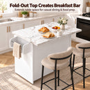 Advwin Kitchen Island Cart on Wheels w/ Power Outlet & LED