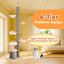 Advwin Tall Floor to Ceiling Cat Tree Adjustable Grey