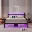 Advwin Metal Platform Bed Frame w/ Headboard Black (Pre-Order)
