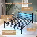 Advwin Metal Platform Bed Frame w/ Headboard Black