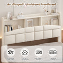 Advwin Velvet Floating Bed Frame with LED Lights