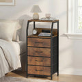 Advwin Bedside Table with 4 Drawers and Charging Station