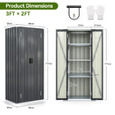 Advwin 3x2ft Galvanized Steel Garden Shed with Shelves