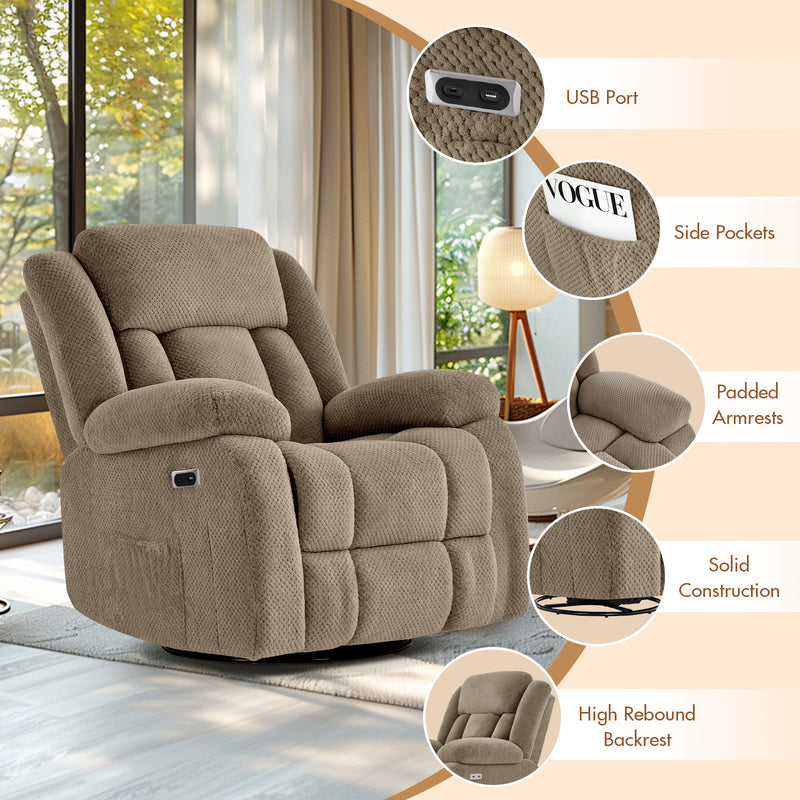 Advwin 8-Point Electric Heat Massage Chair Light Brown