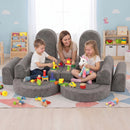 Advwin 16pcs Kids DIY Modular Play Couch Grey