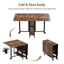 Advwin 140cm Folding Dining Table Drop Leaf Rustic