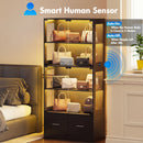 Advwin 4 Tier Glass Display Cabinet LED Storage Bookshelf (Pre-Order)