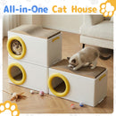 Advwin Plastic Cat House with Scratching Board