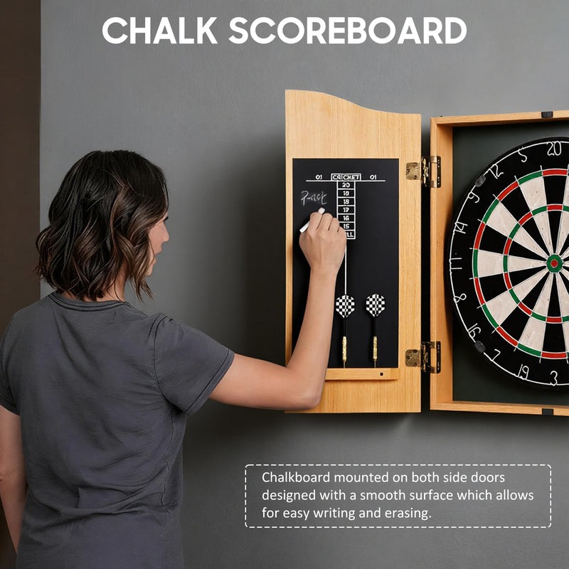 Advwin 18" Dartboard Cabinet Set with 6 Darts