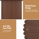 Advwin 2x Nesting Coffee Tables Fluted Walnut Round