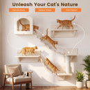 Advwin DIY Cat Wall Furniture 6-Piece Wooden Set
