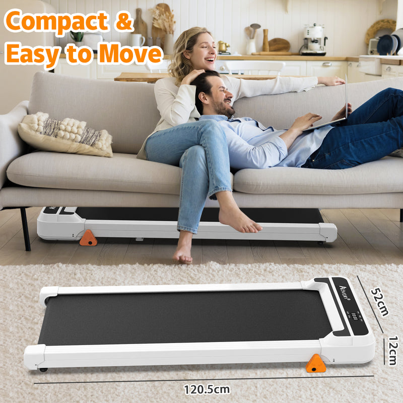 Advwin Walking Pad Manual Incline Treadmill White