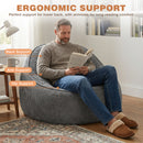 Advwin 90*92cm Corduroy Beanbag Sofa with Backrest