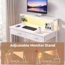 Advwin 80cm Small Desk w/ Monitor Stand & Pegboard