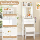 Advwin Dressing Table Stool Set Glass Desktop (Pre-Order)