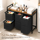 Advwin 4 Section Rolling Laundry Basket with Storage Shelf