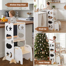 Advwin 4-in-1 Foldable Toddler Step Stool with Blackboard