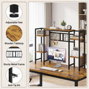 Advwin 5-Tier Desk Bookshelf wIth Adjustable Shelves