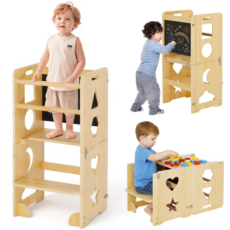 Advwin 3-in-1 Toddler Kitchen Step Stool Foldable