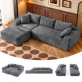 Advwin 278cm L Shape Modular Sectional Sofa Corduroy
