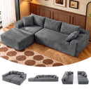 Advwin 278cm L Shape Modular Sectional Sofa Corduroy