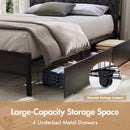 Advwin Queen Bed Frame with 4 Storage Drawers