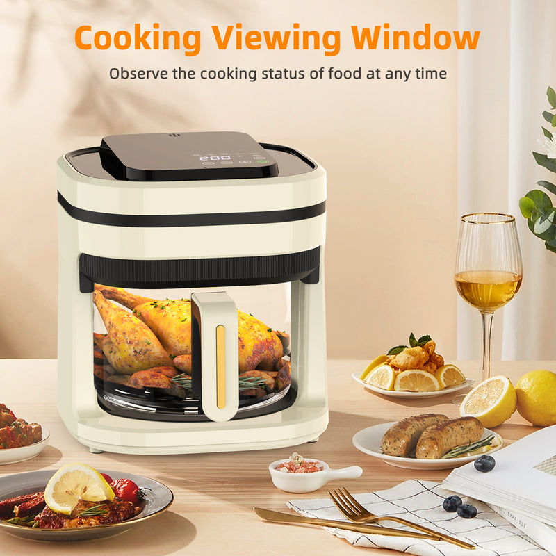 Advwin 4L Electric Hot Glass Air Fryers Oven