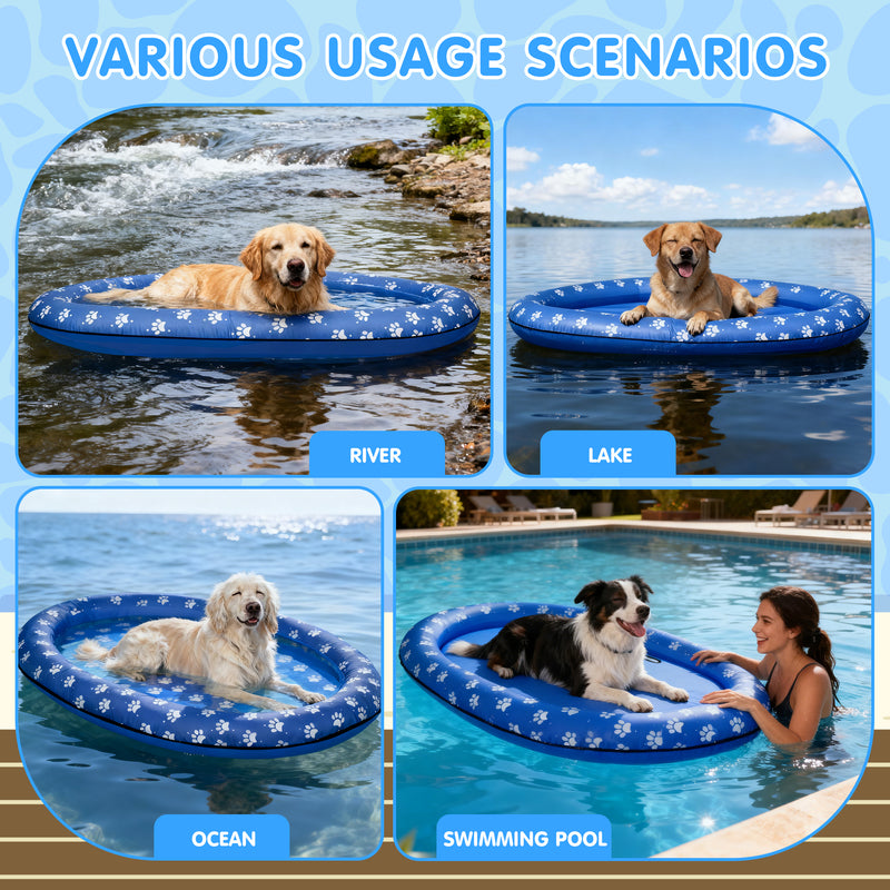 Advwin Inflatable Dog Raft Float with Blast Pump